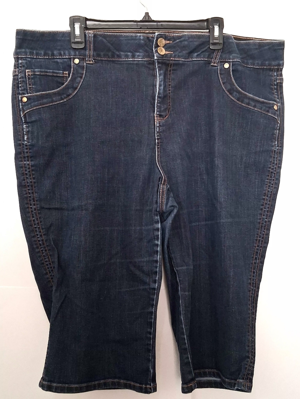 LANE BRYANT Women's Dark Blue Denim Bermudas Capri Plus Size 20